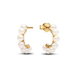 Treated Freshwater Cultured Pearls Open Hoop Earrings - Pandora Shine