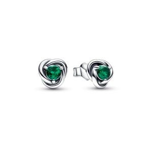 Green Eternity Circle Stud Earrings - May