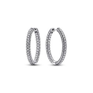 Pandora Timeless Pave Single-row Hoop Earrings