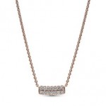 Timeless Pave Double-row Bar Collier Necklace - Pandora Rose