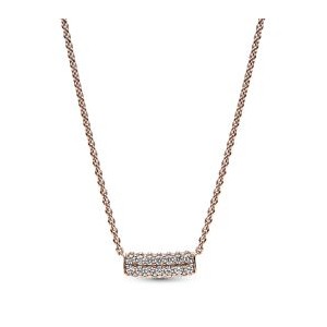 Timeless Pave Double-row Bar Collier Necklace - Pandora Rose