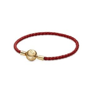 Red Woven Leather Bracelet - Pandora Shine * LIMITED EDITION *