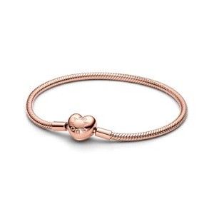 Heart Clasp Snake Chain Bracelet - Pandora Rose
