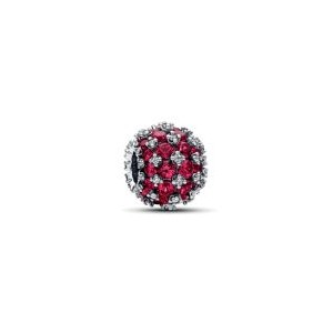 Sparkling Pave Round Pink Charm