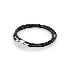 Double Black Leather Bracelet
