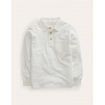 Slubbed Long-Sleeve Polo Shirt - Ivory