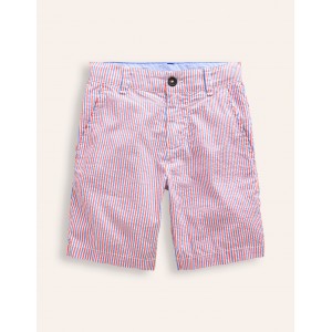 Seersucker Chino Shorts - Jam Red/ Blue Stripe