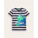 Photographic T-shirt - College Navy/Ivory Train