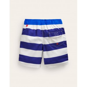 Board Shorts - College Navy /Ivory Stripe
