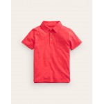 Slubbed-Jersey Polo Shirt - Jam Red