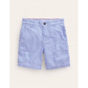 Seersucker Chino Shorts - Vintage Blue / Ivory Stripe