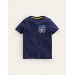 Relaxed Printed T-shirt - College Navy Galaxy