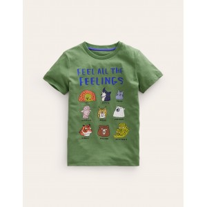 Feel The Feelings T-shirt - Safari Green Animals