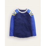 Long Sleeve Raglan T-shirt - College Navy/Dazzling Blue