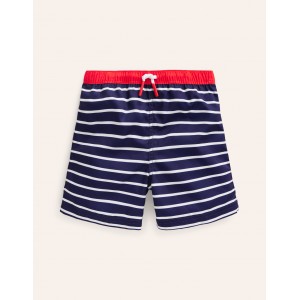 Swim Shorts - College Navy and Ivory Stripe