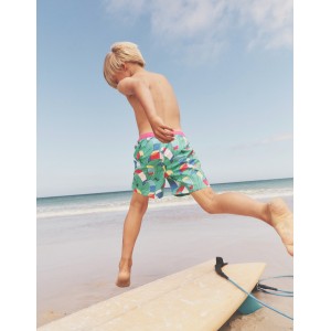 Swim Shorts - Pea Green Kite Surfers