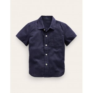 Cotton Linen Shirt - Navy