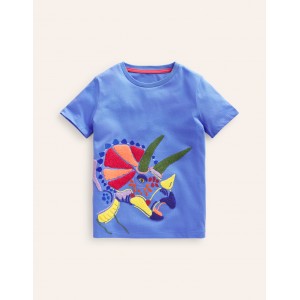 Chainstitch Animal T-shirt - Surf Blue Dino
