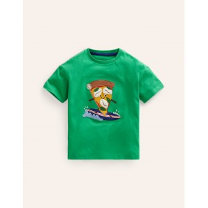 Funny Logo T-shirt - Pea Green Pizza