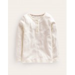 Henley Pointelle Top - Ivory