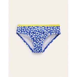 Patterned Bikini Bottoms - Blue Leopard