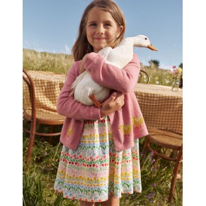 Embroidered Flower Cardigan - Almond Pink Chicks