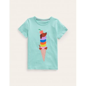 Printed Graphic T-Shirt - Fountain Green Ice Cream