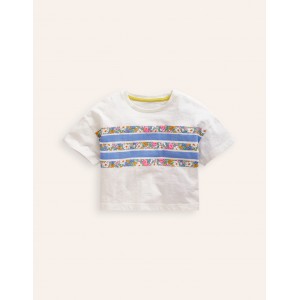 Relaxed T-shirt - Floral Placement Stripe