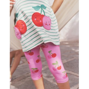Fun Cropped Leggings - Pink Cherries