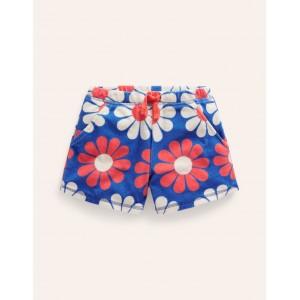Printed Towelling Shorts - Cabana Blue Geo Daisy