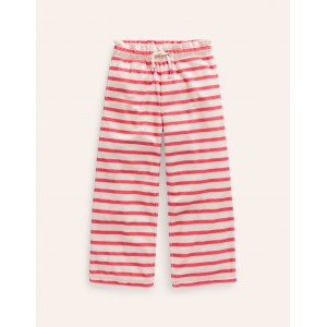 Towelling Pants - Jam Red/ Ivory Stripe