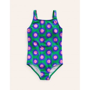 Fun Printed Swimsuit - Runner Bean Sunflower Geo