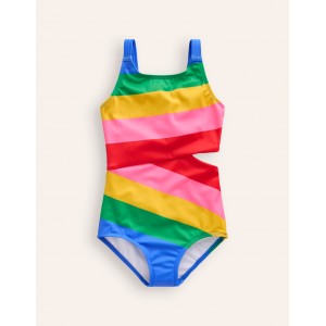 Cut Out Swimsuit - Festival Pink Rainbow