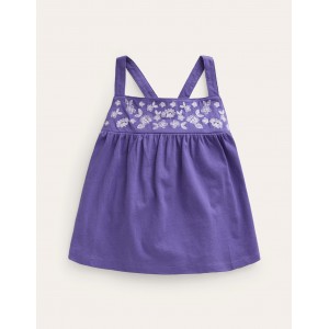 Embroidered Jersey Vest - Wisteria Blue