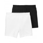 Black/White Kid 2-Pack Bike Shorts