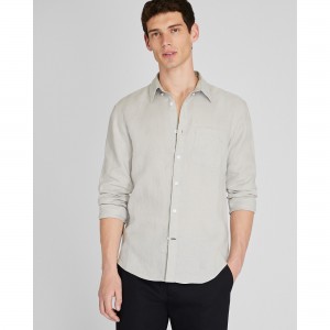 Long Sleeve Solid Linen Shirt
