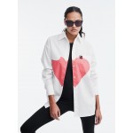 Oversized Shirt with Printed Heart
