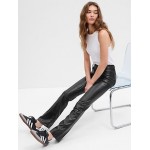 Mid Rise Baby Boot Vegan-Leather Pants
