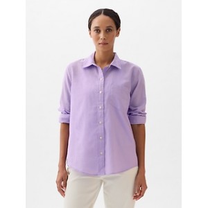 Linen-Blend Easy Shirt