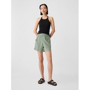 6 Mid Rise Linen-Blend Pull-On Cargo Shorts
