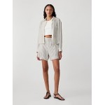 6 Mid Rise Linen-Blend Pull-On Shorts