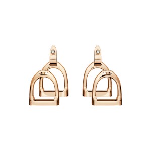 Rose Gold Double-Stirrup Earrings