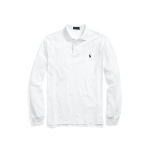 Mesh Long-Sleeve Polo Shirt