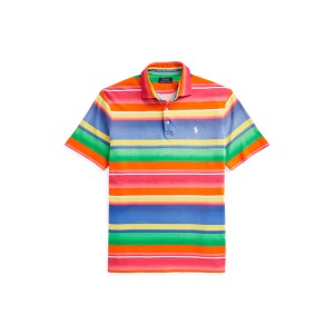 Classic Fit Striped Spa Terry Polo Shirt