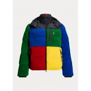 Color-Blocked Pile Fleece Down Jacket