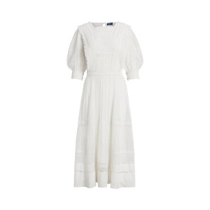 Lace-Trim Cotton Voile Dress