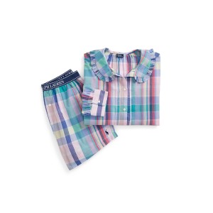 Plaid Cotton Long-Sleeve Pajama Set
