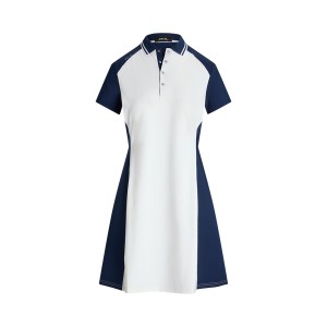 Contrast Stretch Jersey Polo Dress