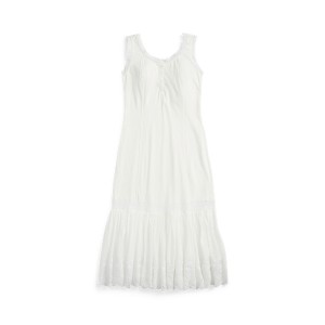 Eyelet-Embroidered Cotton-Linen Dress