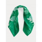 Palm-Frond-Print Square Scarf